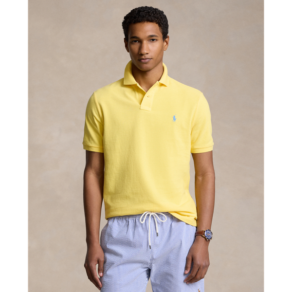Polo Ralph Lauren Yellow Cotton Piquet Polo Shirt With Logo  In Oasis Yellow
