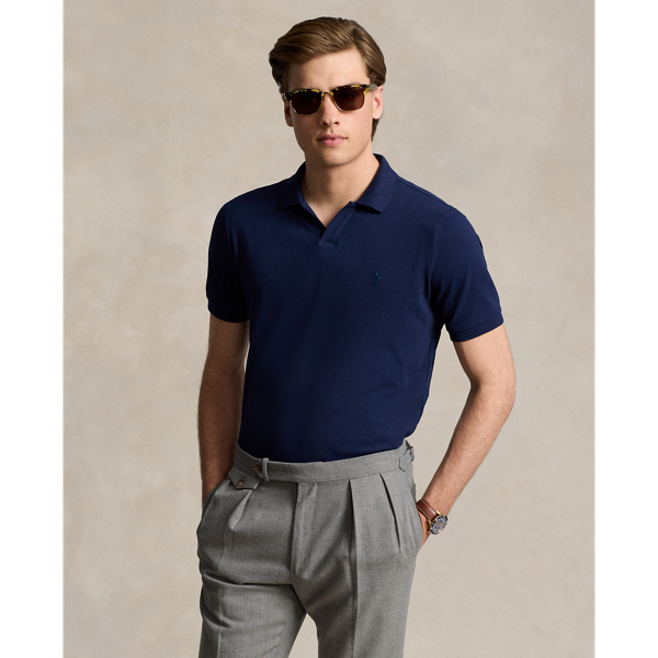 Ralph Lauren Classic Fit Stretch Mesh Polo Shirt In Refined Navy