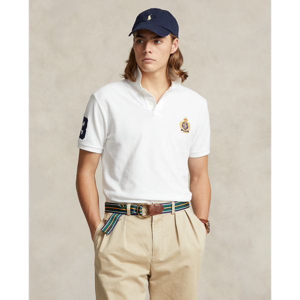 Ralph Lauren Classic Fit Triple-pony Mesh Polo Shirt In White