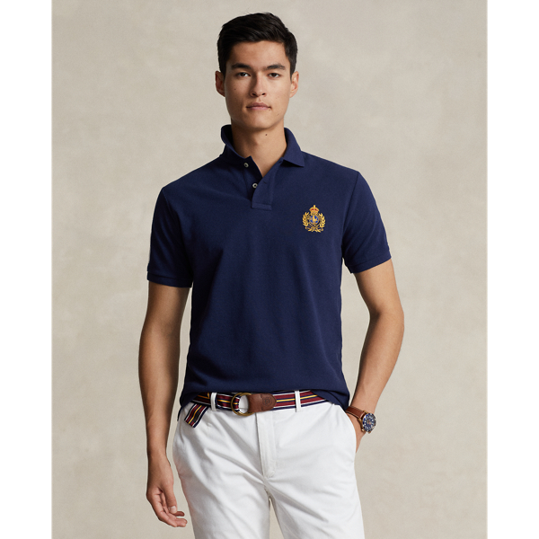 Ralph Lauren Classic Fit Triple-pony Mesh Polo Shirt In Newport Navy