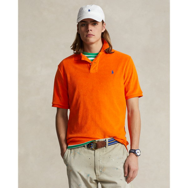 Ralph Lauren Classic Fit Terry Polo Shirt In Sailing Orange