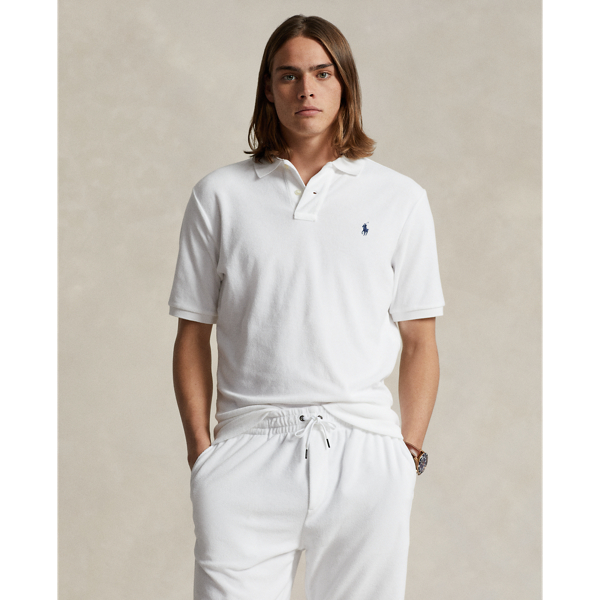 Ralph Lauren Classic Fit Terry Polo Shirt In White