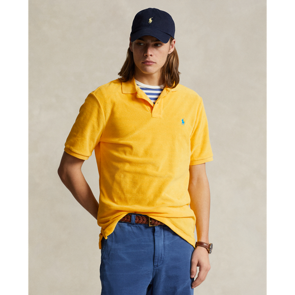 Ralph Lauren Classic Fit Terry Polo Shirt In Yellow