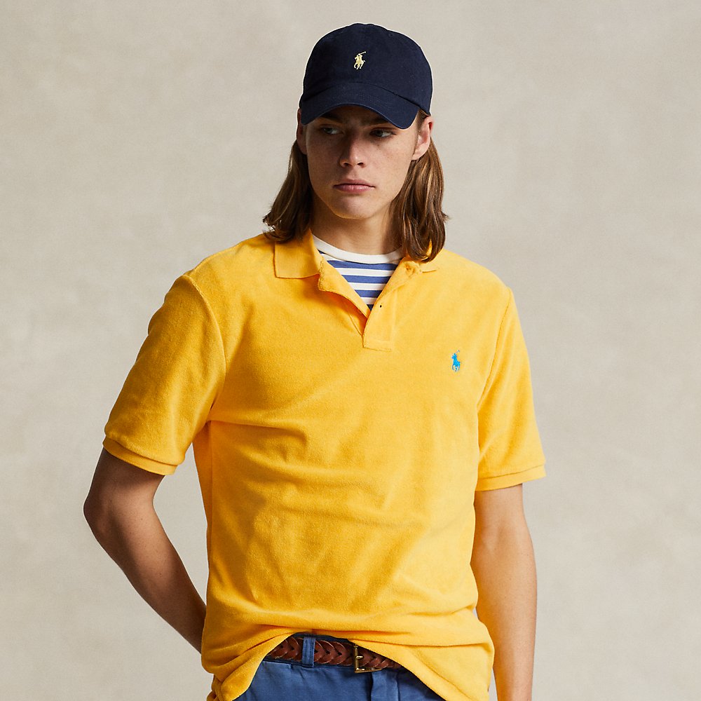 Ralph Lauren Classic Fit Terry Polo Shirt In Yellow