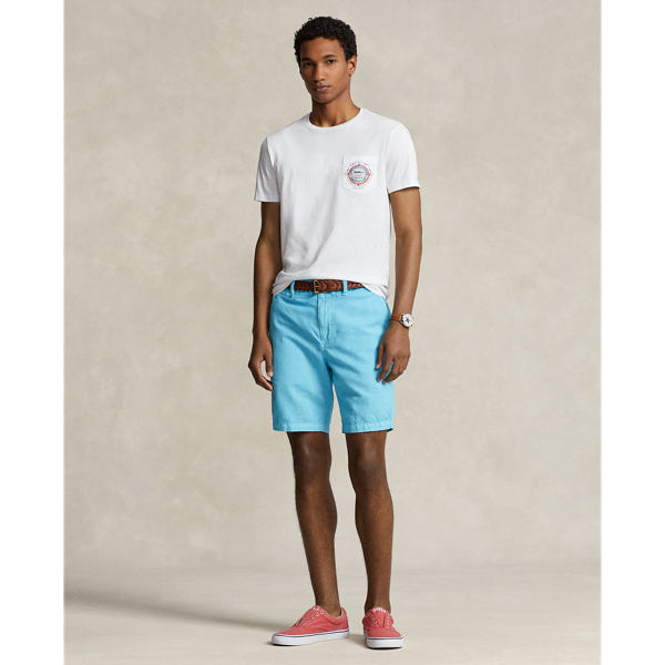 Ralph Lauren 8.5-inch Classic Fit Linen-cotton Short In Perfect Turquoise