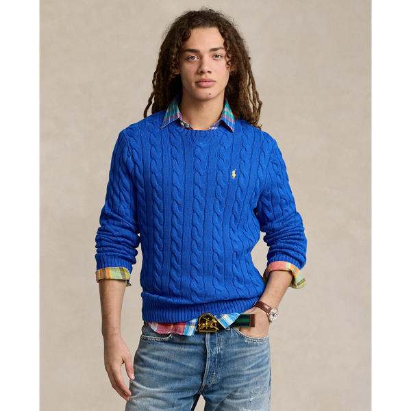 Polo Ralph Lauren Cable-knit Cotton Sweater In Heritage Blue