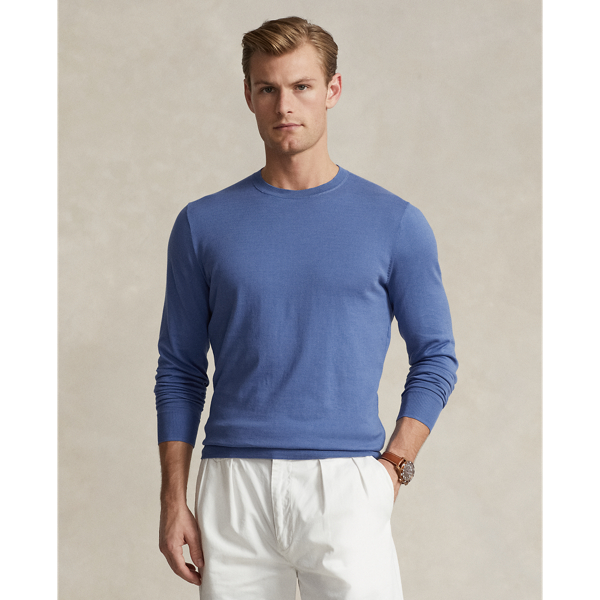Ralph Lauren Cotton Crewneck Sweater In Nimes Blue