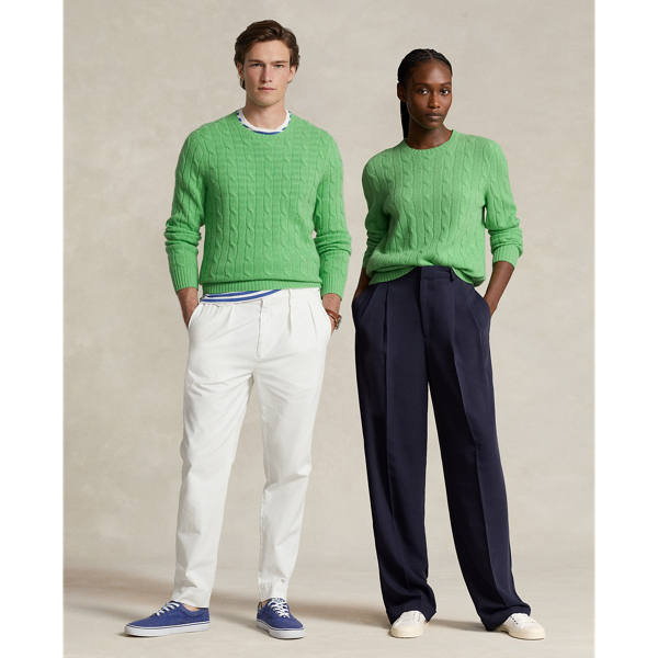 Ralph Lauren The Iconic Cable-knit Cashmere Sweater In Honeydew Green