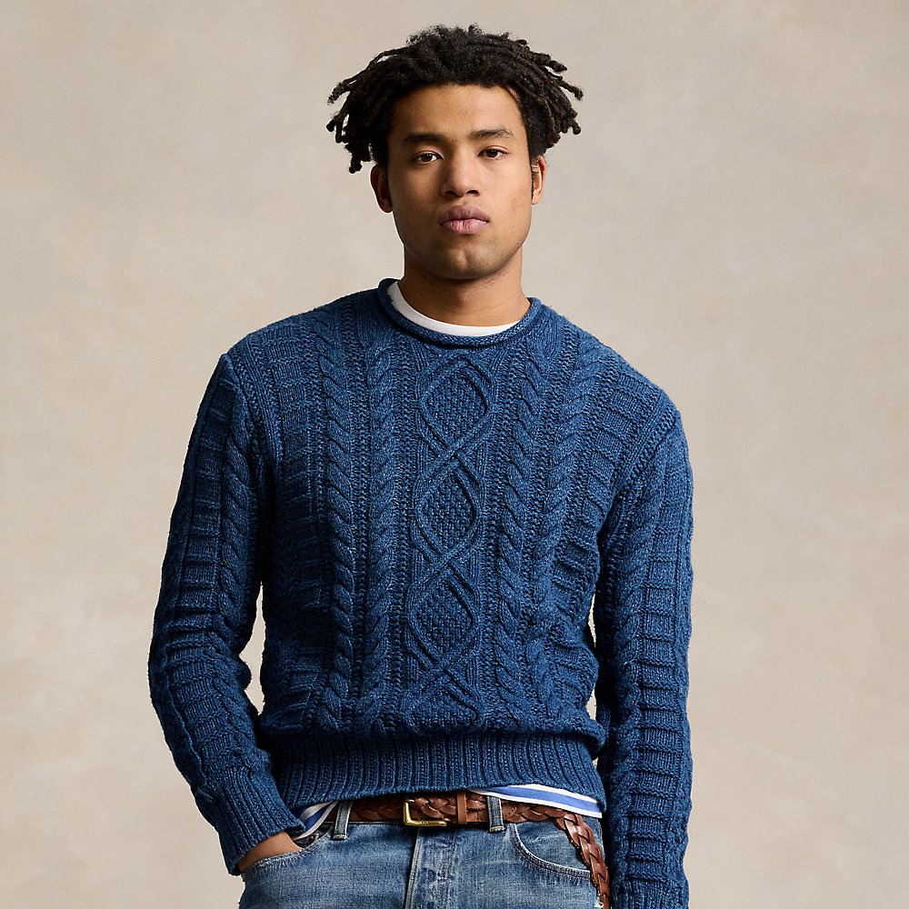 Ralph Lauren Indigo-dyed Cotton Fisherman's Sweater