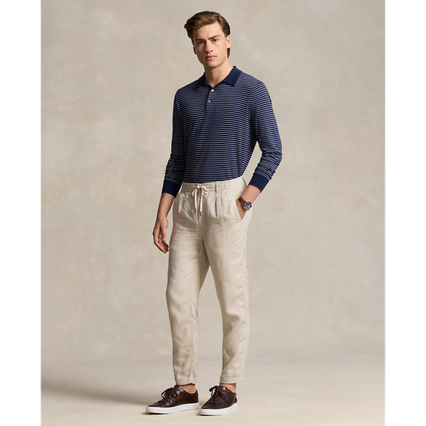Ralph Lauren Polo Prepster Slim Tapered Linen Pant In Stonewear Grey