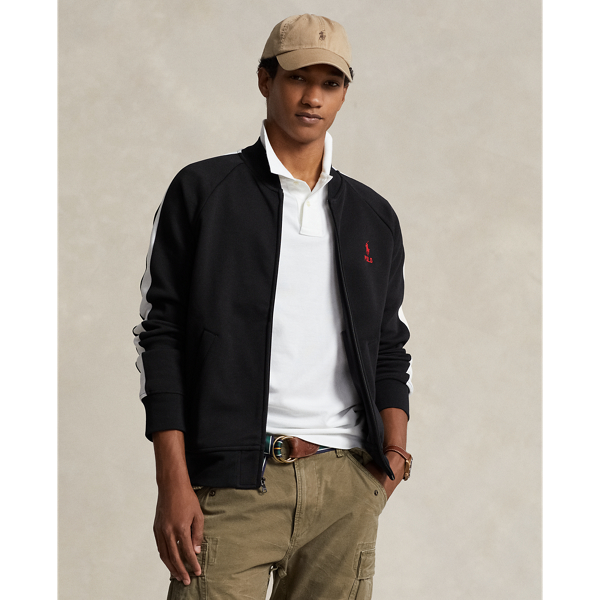Ralph Lauren Double-knit Mesh Baseball Jacket In Polo Black Multi