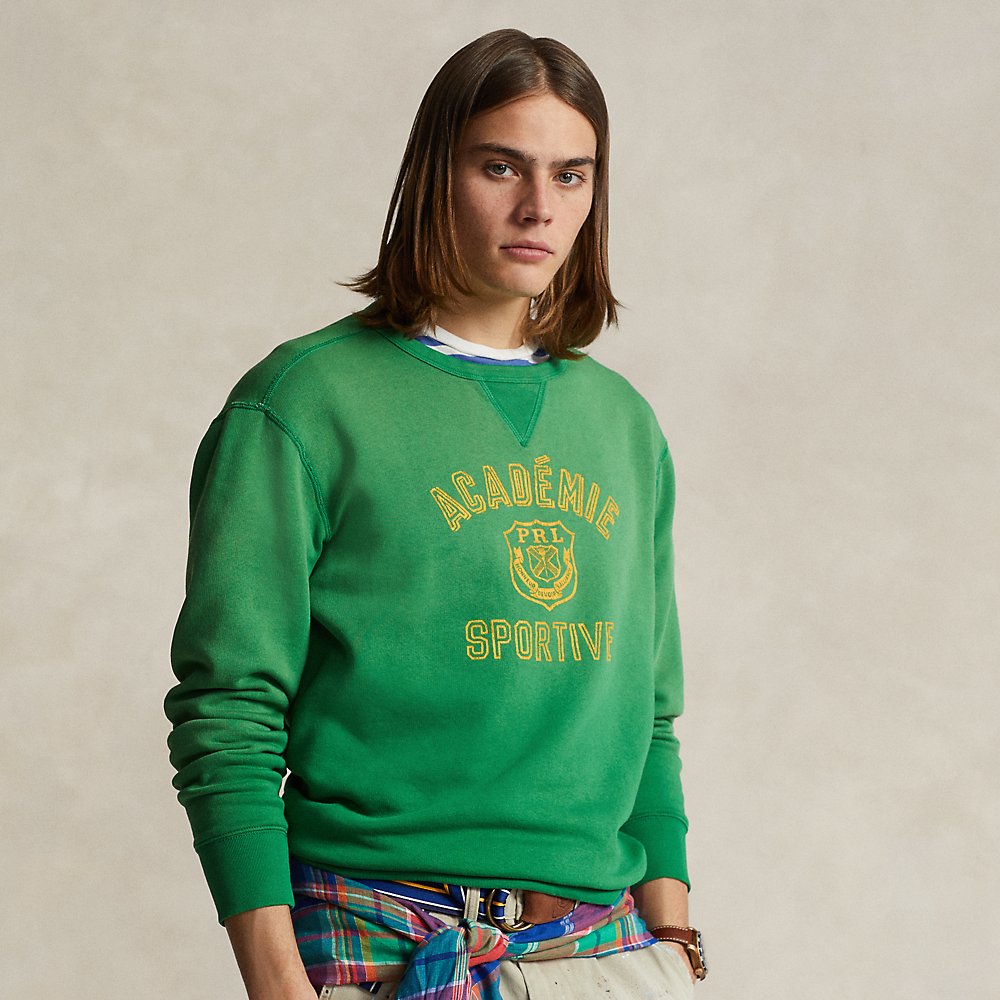 Ralph Lauren Fleece Graphic Sweatshirt In Hillside Green