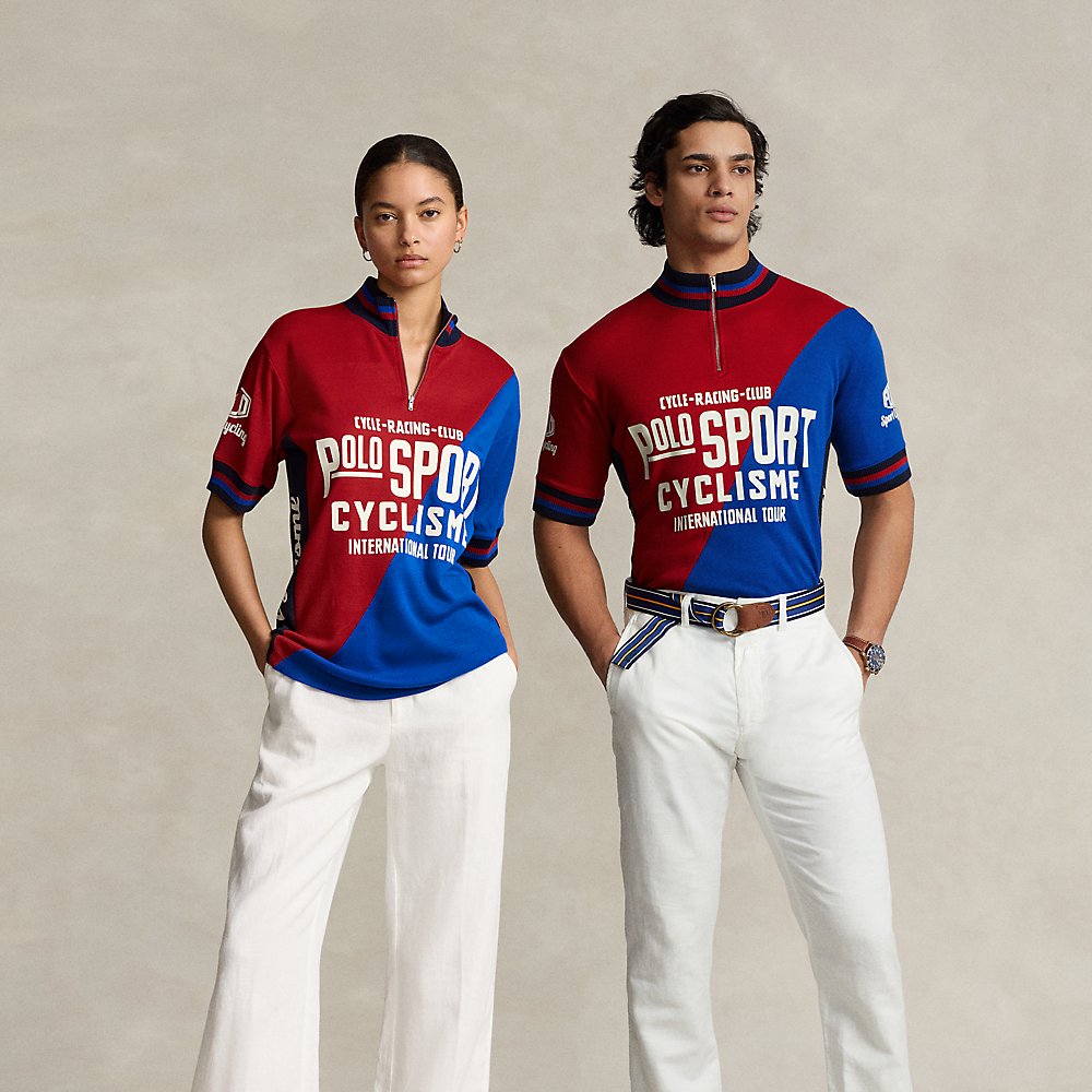 Ralph Lauren Polo Sport Jersey Quarter-zip Shirt In Heritage Blue Multi