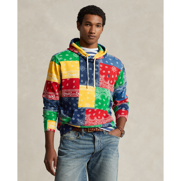 Ralph Lauren Patchwork-print Spa Terry Hoodie In Archival Bandana