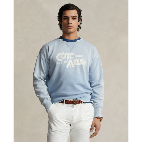 Shop Ralph Lauren Vintage Fit Fleece Graphic Sweatshirt In Southport Blue