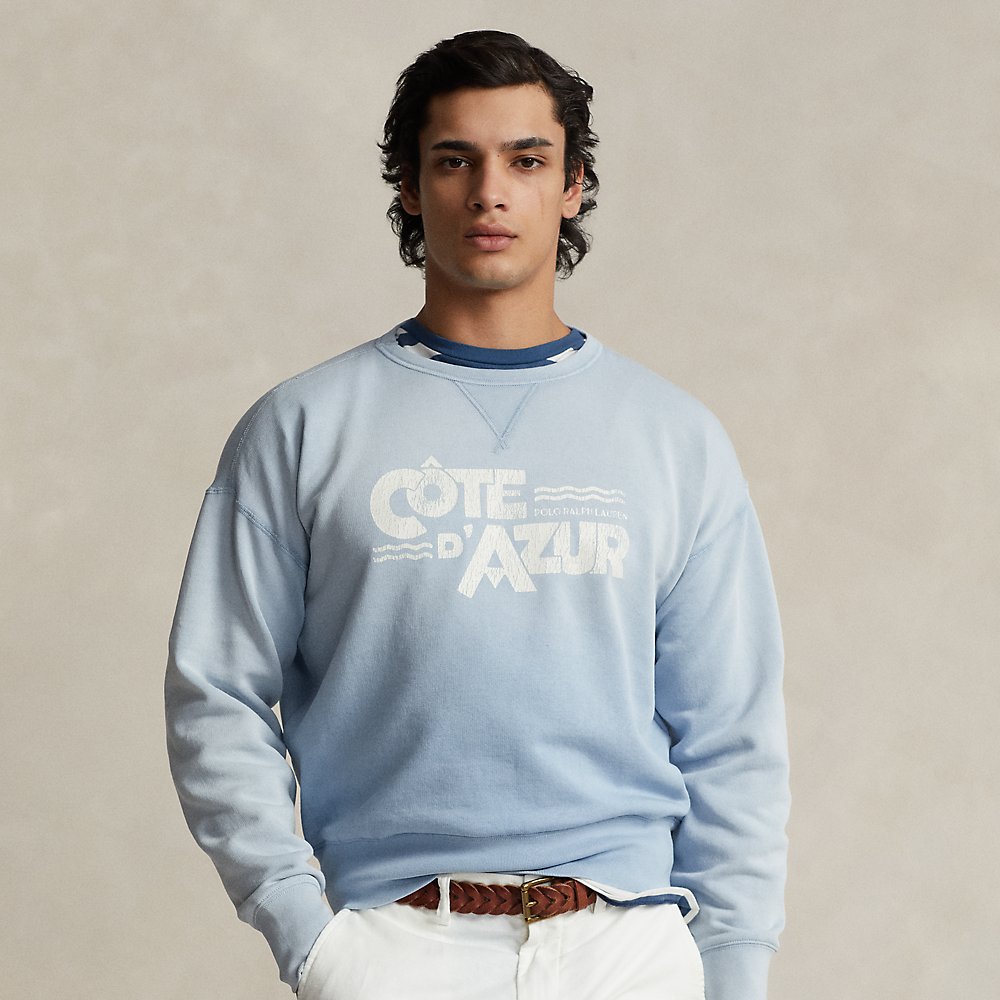Shop Ralph Lauren Vintage Fit Fleece Graphic Sweatshirt In Southport Blue