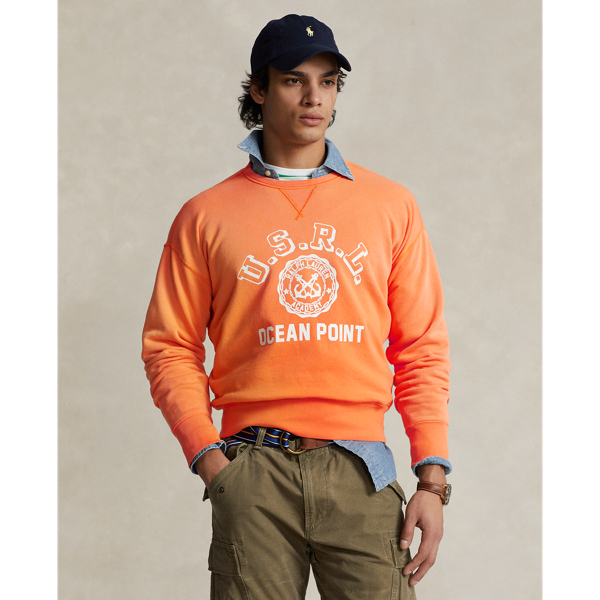 Shop Polo Ralph Lauren Vintage Fit Fleece Graphic Sweatshirt In Orange