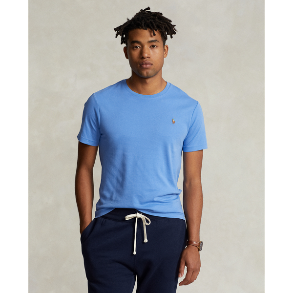 Ralph Lauren Classic Fit Soft Cotton Crewneck T-shirt In Summer Blue