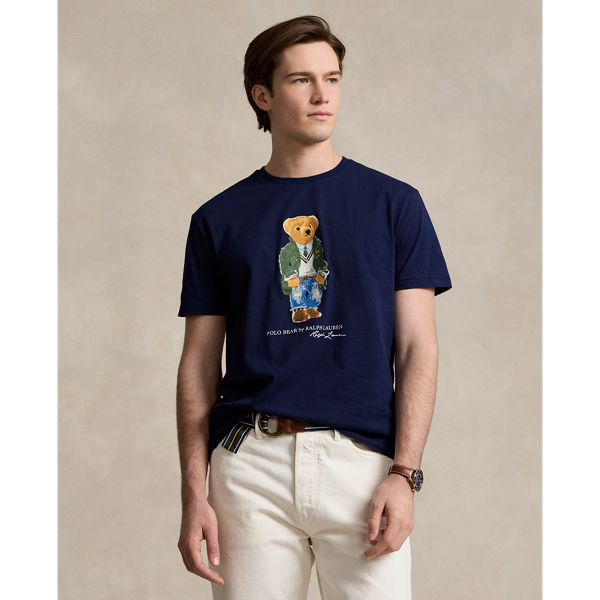 Ralph Lauren Classic Fit Polo Bear Jersey T-shirt In Newport Navy