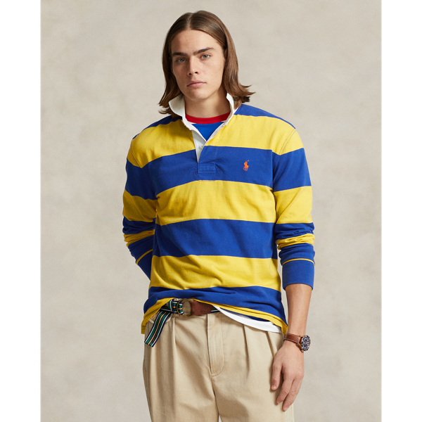 Ralph Lauren The Iconic Rugby Shirt In Chrome Yellow/cruise Roya