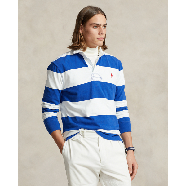 Polo Ralph Lauren The Iconic Rugby Shirt Polo Shirt In Cruise Royal/oxford White