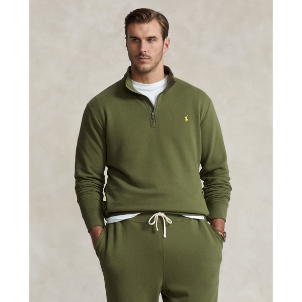 Shop Polo Ralph Lauren The Rl Fleece Sweatshirt In Dark Sage