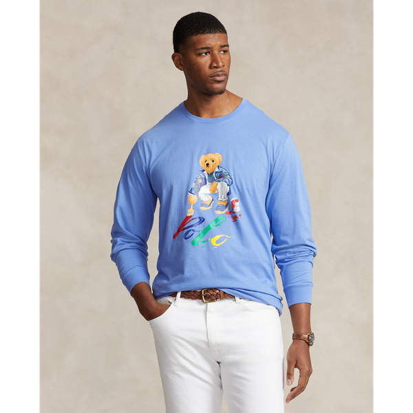 Polo Ralph Lauren Polo Bear Jersey Long-sleeve T-shirt In Summer Blue
