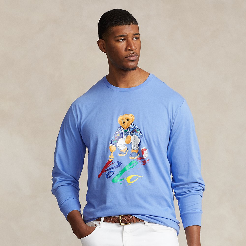 Polo Ralph Lauren Polo Bear Jersey Long-sleeve T-shirt In Summer Blue