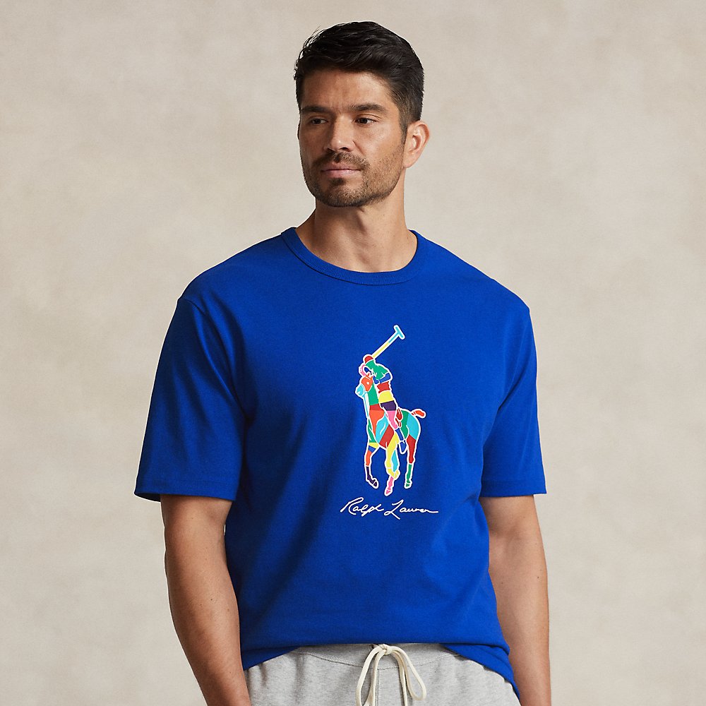 Shop Polo Ralph Lauren Big Pony Jersey T-shirt In Sapphire Star