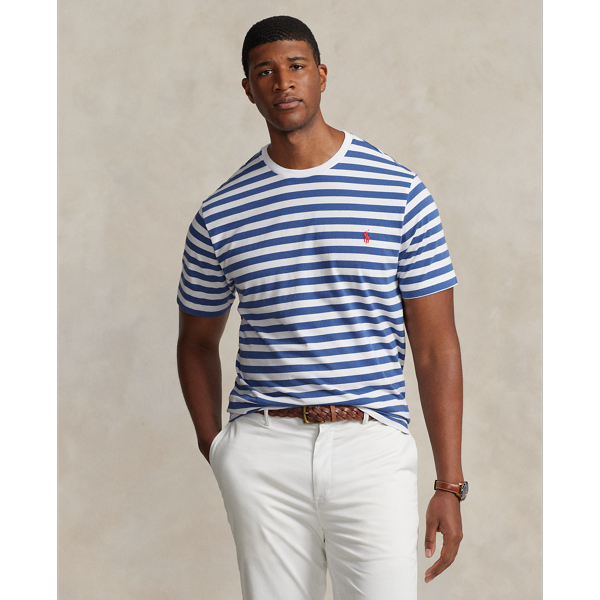 Shop Polo Ralph Lauren Striped Jersey T-shirt In Old Royal/white