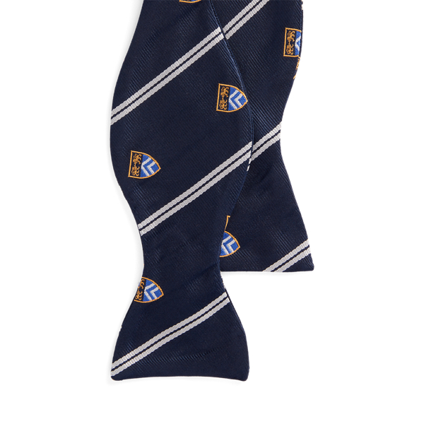 Shop Polo Ralph Lauren Striped Silk Club Bow Tie In Blue