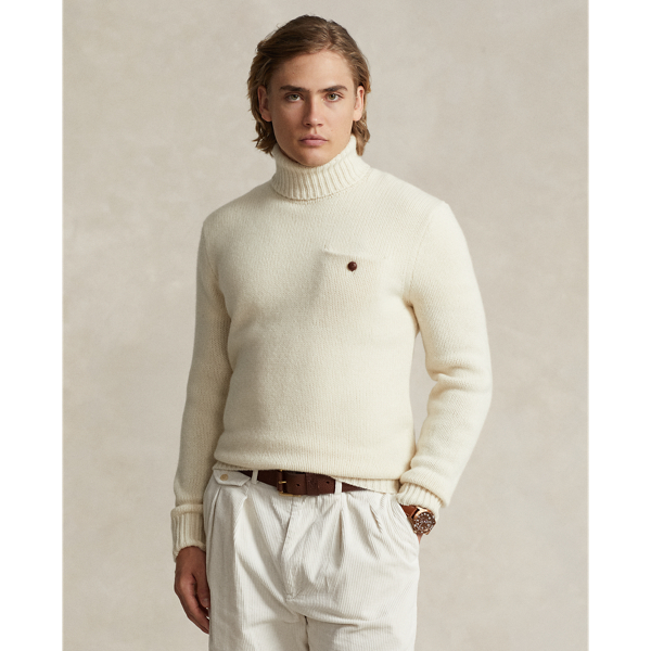 Ralph Lauren Wool-cashmere Turtleneck Sweater In Andover Cream