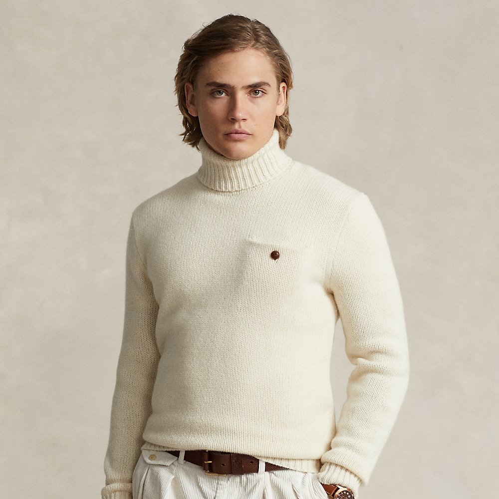 Ralph Lauren Wool-cashmere Turtleneck Sweater In Andover Cream