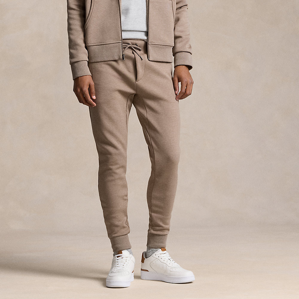 Shop Ralph Lauren Double-knit Jogger Pant In Dark Taupe Heather
