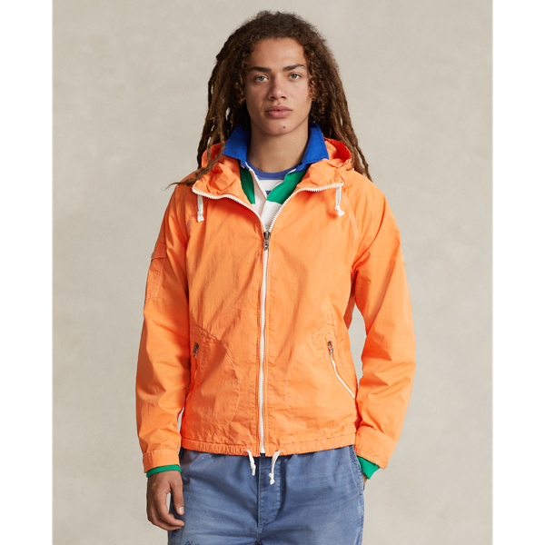 Ralph Lauren Garment-dyed Twill Hooded Jacket In Bright Signal Orange