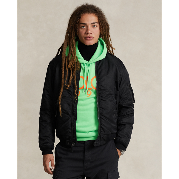 Ralph Lauren Down Bomber Jacket In Polo Black