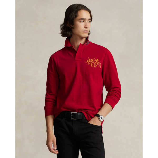Ralph Lauren Lunar New Year Triple-pony Polo Shirt In Park Ave Red