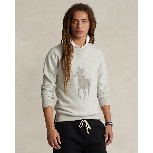Shop Polo Ralph Lauren Big Pony Double-knit Sweatshirt In Grey