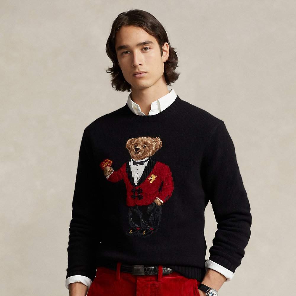 Ralph Lauren Lunar New Year Polo Bear Sweater In Polo Black