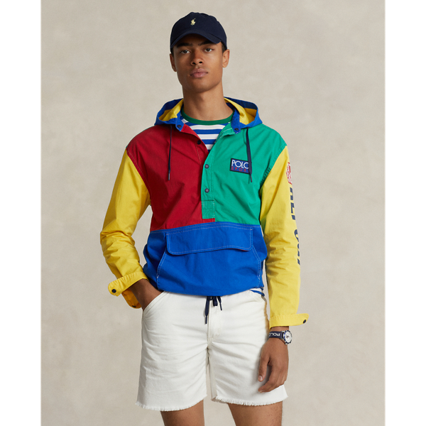 Ralph Lauren Polo Sport Hooded Popover Shirt In Multi Pieced