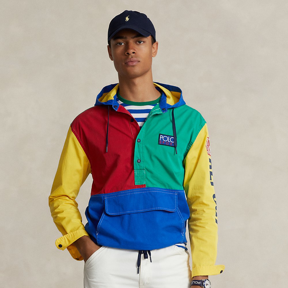 Ralph Lauren Polo Sport Hooded Popover Shirt In Multi Pieced