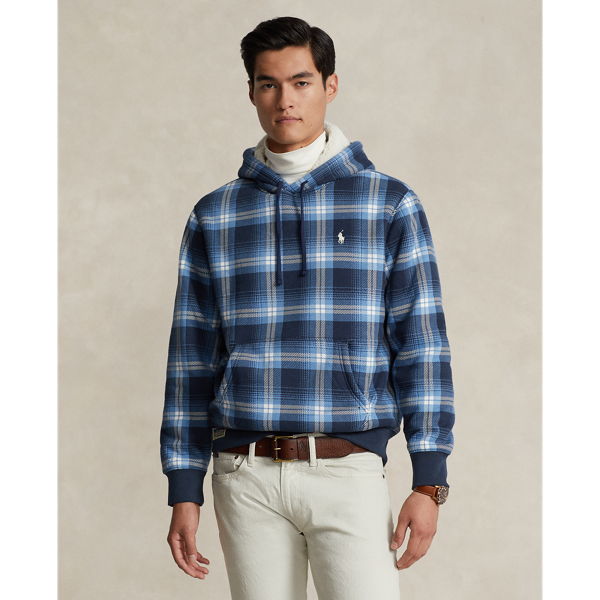 Ralph Lauren Plaid Fleece Hoodie In Outdoor Ombre Plaid