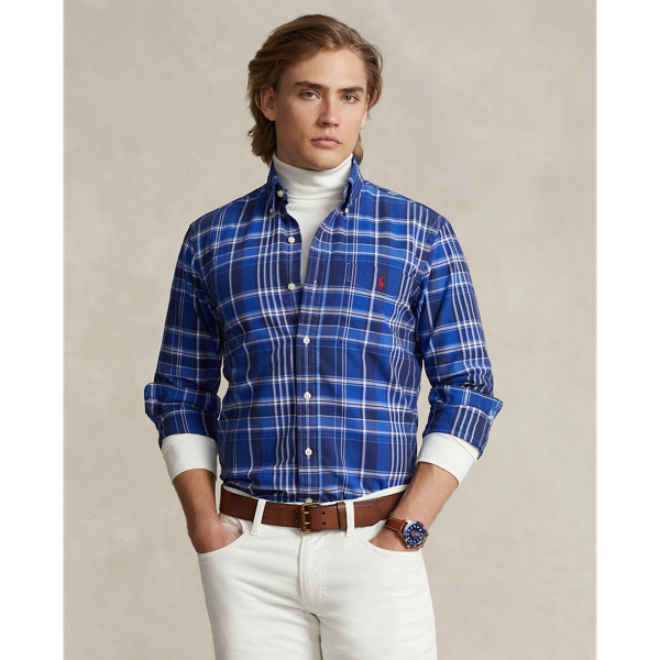 Ralph Lauren Classic Fit Plaid Oxford Shirt In Blue Multi