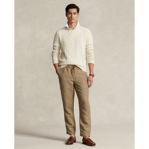 Ralph Lauren Polo Prepster Classic Fit Twill Pant In Brown Dogstooth