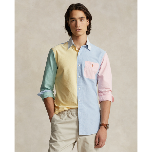 Polo Ralph Lauren Classic-fit Multicoloured Patchwork Oxford Shirt In Funshirt