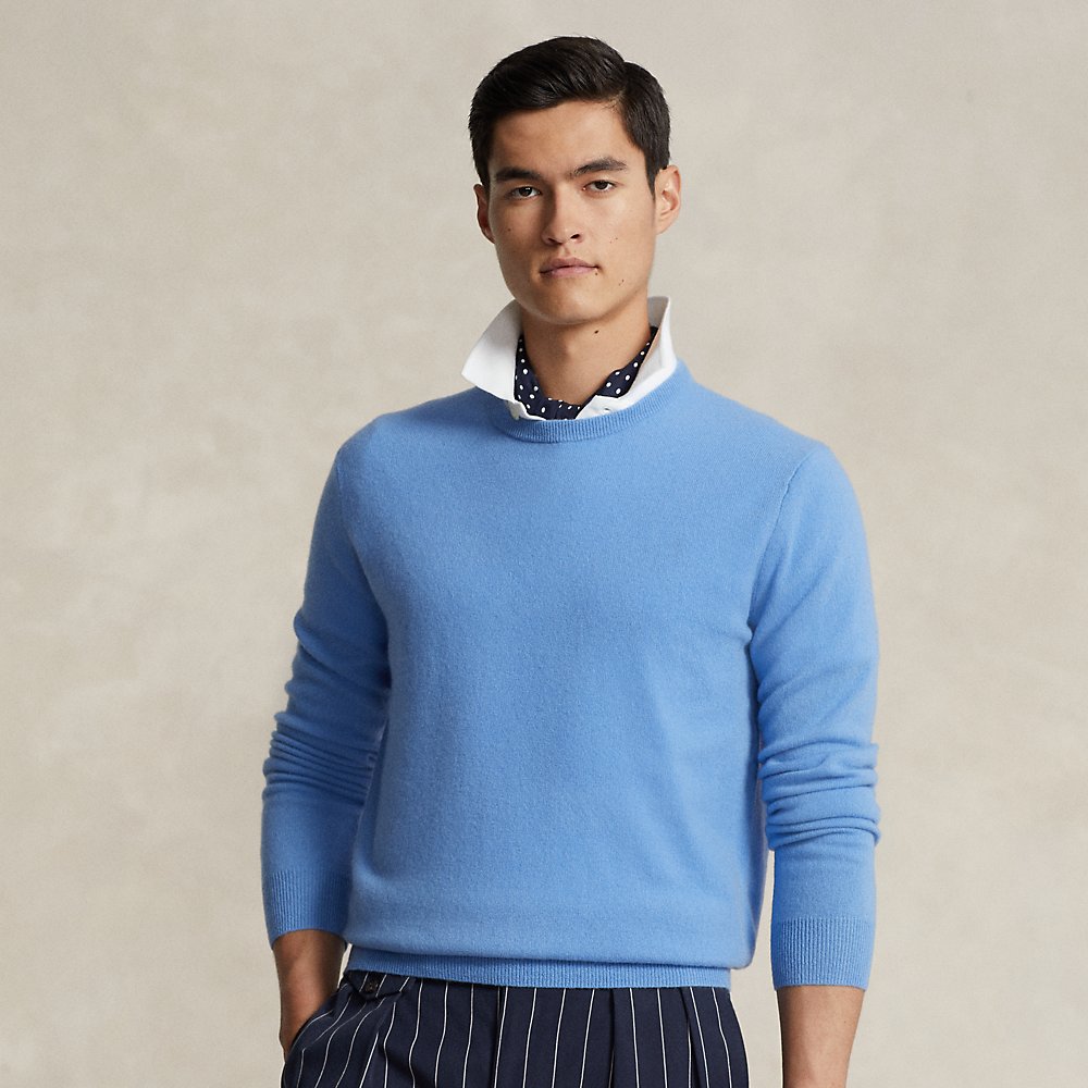 Ralph Lauren Washable Cashmere Crewneck Sweater In Summer Blue