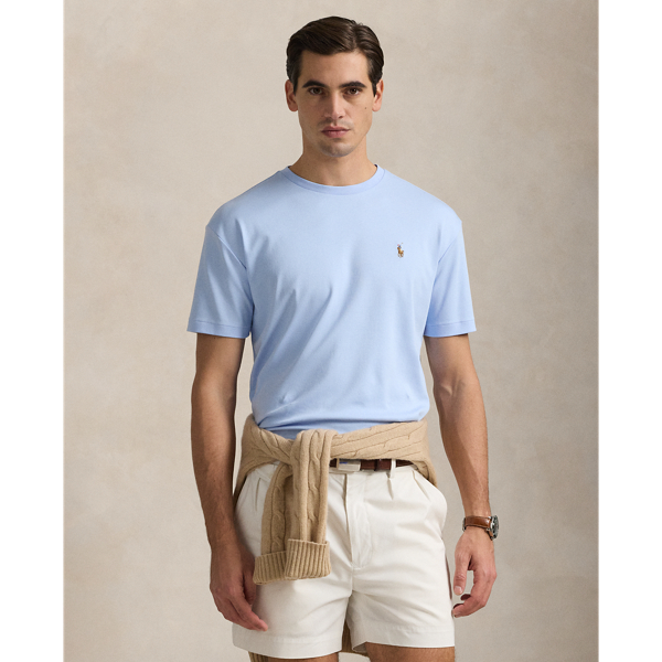 Ralph Lauren Classic Fit Soft Cotton Crewneck T-shirt In Office Blue