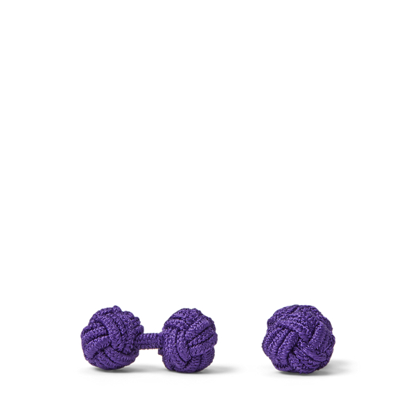 Ralph Lauren Silk Knot Cuff Links In Purple