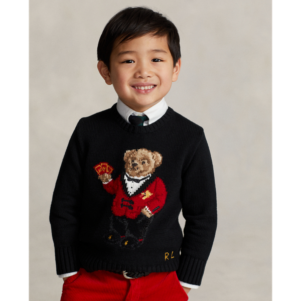 Polo Ralph Lauren Kids' Lunar New Year Polo Bear Sweater In Polo Black ...