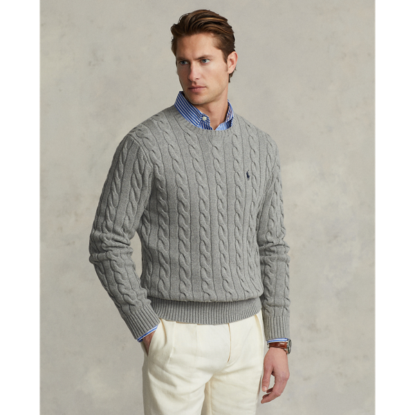 Polo Ralph Lauren Cable-knit Cotton Sweater In Gold